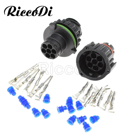 1-20Set 7 Pin Tyco Amp 1.5MM BU-STE KPL CIRCULAR DIN HOUSINGS Male Female Connector 968421-1 967650-1 1718230-1 ► Photo 1/4