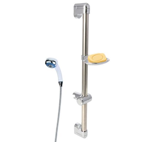 Stainless Steel Shower Head Holding Rod With Soap Box Adjustable Lifting Rods ► Photo 1/6
