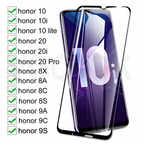 100D Full Protective Glass For Huawei honor 10 Lite 20 Pro 10i 20i Tempered Screen Protector On Honor 8X 8A 8C 8S 9A 9C 9S Glass ► Photo 1/6