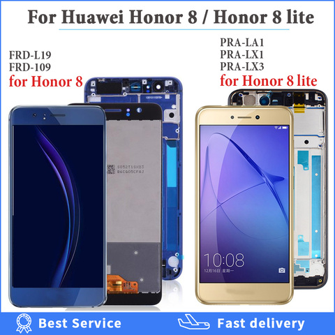 LCD Display for Huawei Honor 8 LCD FRD L09 L19 Touch Screen Digitizer frame For Huawei Honor 8 Lite LCD PRA TL10 LA1 LX1 LX3 lcd ► Photo 1/6