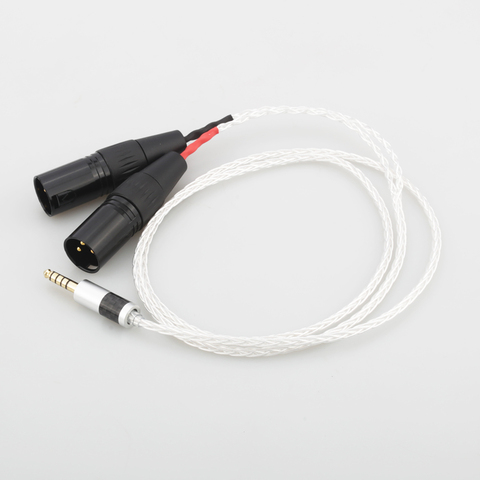 High Quality Audiocrast 8 Cores Silver Plated 4.4mm Balanced Male to Dual 2x 3pin XLR Balanced Male Audio Adapter Cable ► Photo 1/6