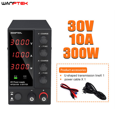 Wanptek Adjustable DC Laboratory 30V 10A Lab Power Supply Adjustable 60V 5A Voltage Regulator Stabilizer Switching Power Supply ► Photo 1/6