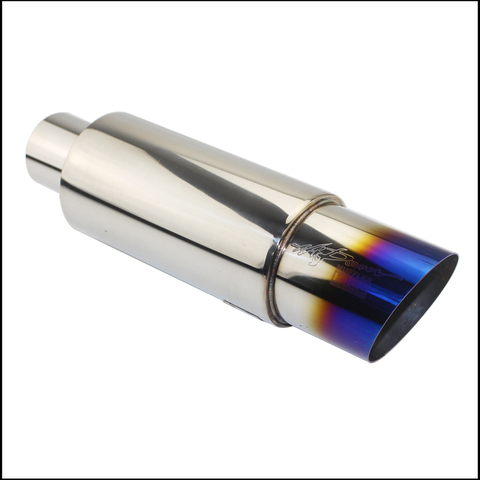 Car motorbike Exhaust systems Muffler Tip Universal Stainless steel ID 51MM 57MM 63MM outlet 89mm styling Silencer tail pipe ► Photo 1/6
