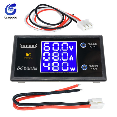 DC 0-100V 10A LCD Display Digital Voltmeter Ammeter Wattmeter Voltage Current Power Meter Volt Detector Tester 12V 24V 36V 1000W ► Photo 1/6