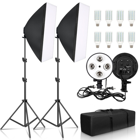 Photography 50x70CM Four Lamp Softbox Kit Continuous Lighting System Soft Box Accessories Photo Studio Equipment ► Photo 1/6