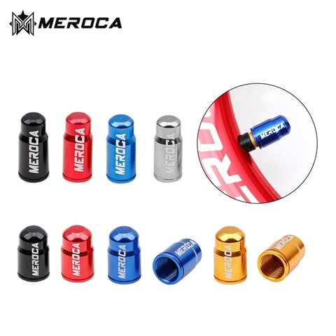 2 Pcs MEROCA Lightweight Aluminum Alloy Mountain Bike Tire Valve Cap Iamok Road Bicycle Schrader/Presta Valves Dust Cover ► Photo 1/6