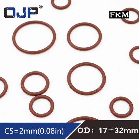 3PCS/lot Fluorine rubber Ring Brown FKM Oring Seal OD17/19/20/21/22/23/25/26/28/29/30*2mm Rubber O-Ring Seal Ring Gaskets Washer ► Photo 1/6