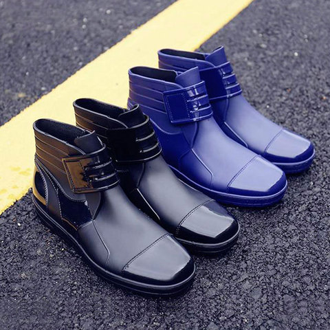 Short Rain Boots Men's Non-slip Waterproof Shoes Rubber Shoes Fashion Zapatos De Hombre Men Boots Work Boots 2022 ► Photo 1/6