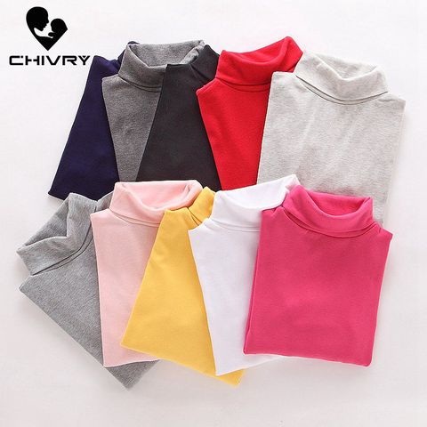 New 2022 Spring Autumn Boys Girls Kids Fashion Solid T Shirt Tops Children O-neck Long Sleeve Casual T-shirts ► Photo 1/6