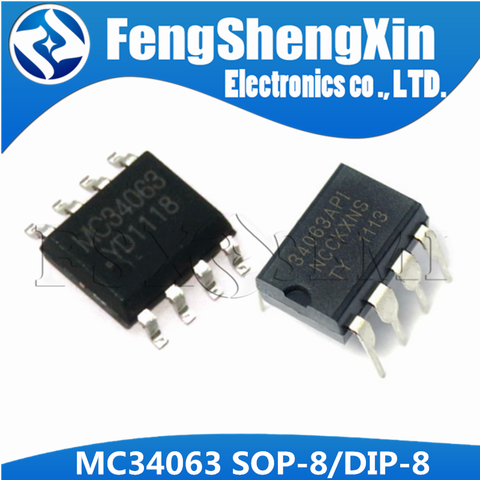 10pcs/lot MC34063API DIP-8 MC34063AP1 MC34063 DIP8 34063API IC MC34063A SOP-8 MC34063ADR SOP8 ► Photo 1/2