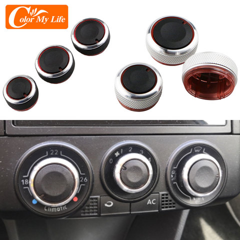 For VW POLO 2002-2013 MK4 MK5 9N 9N3 6R 3Pcs/set Aluminum Alloy Air Conditioning Knob AC Knob Heat Control Switch Button Knob ► Photo 1/5