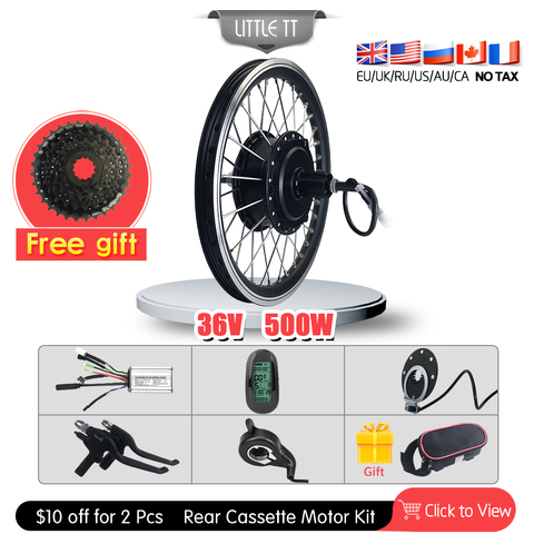 36V 500W Electric Bicycle Conversion KIt 16''-29'' 700C Brushless Gear Rear Cassette  Hub Motor Wheel for  Electric Bike ► Photo 1/6