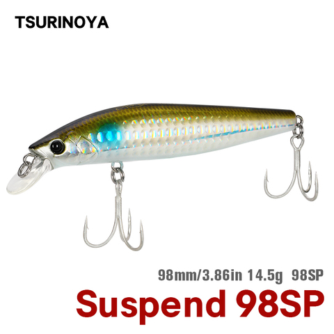 TSURINOYA 98SP Suspend Minnow Saltwater Fishing Lure DW86 STINGER 98mm 14.5g Tungsten Weight System Long Casting Wobbler Baits ► Photo 1/6