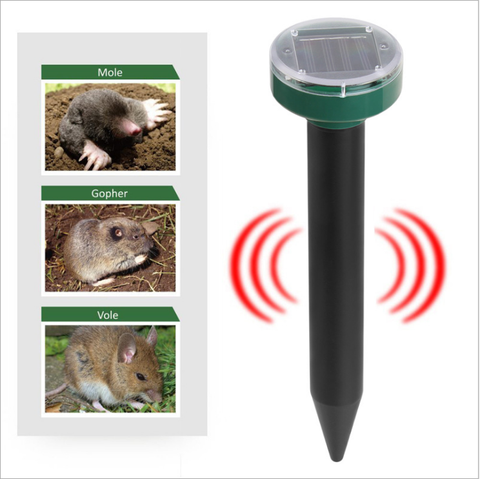 Outdoor Ultrasonic Pest Repeller Garden Mole Repellent Solar Power Ultrasonic Mole Snake Bird Mosquito Mouse Control Garden Yard ► Photo 1/6