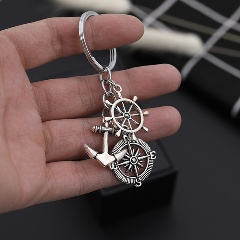 Fashion Silver Alloy Anchor Rudder Look Necklace Charms Pendant Chain Necklace 