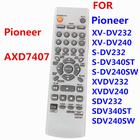 New Replace AXD7407 Remote Control For Pioneer DVD Player Remote Control XVDV350 AXD 7407 DCS232 DCS240 DCS535 ► Photo 1/3