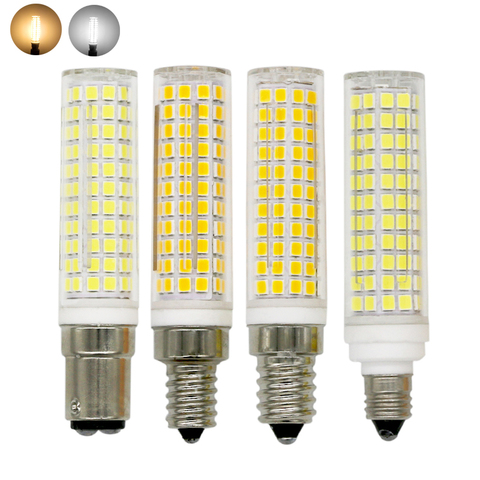BA15D E11 E12 E14 Dimmable LED Lights Mini 136 LEDs Ceramics Corn Bulbs 15W Replace 150W Halogen Lamps 220V for Home Chandelier ► Photo 1/6