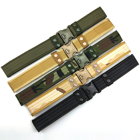 2022 Army Style Thicken Combat Belts Quick Release Tactical Belt Fashion Men Canvas Waistband Outdoor Hunting Accessories 130cm ► Photo 1/6