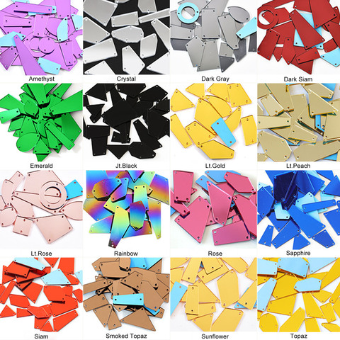 Upriver 25Pcs 18 Kinds Mixed Size Acrylic Mirror Irregular Sewing Wedding Dress Rhinestones For Clothing/Bags/Shoes/DIY Design ► Photo 1/6