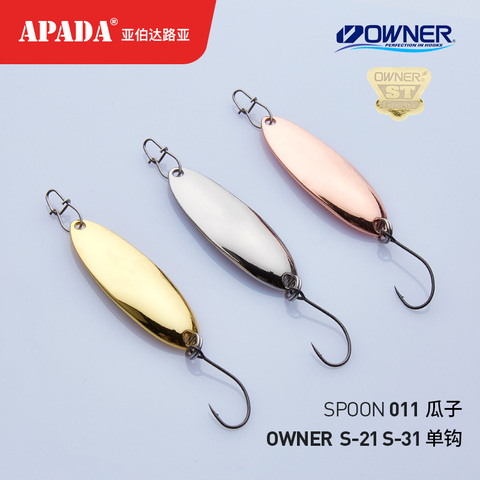 APADA Spoon 011 FMelon seeds 3g-10g  OWNER Single Hook Zinc alloy Metal Spoon Fishing Lures Trout ► Photo 1/6