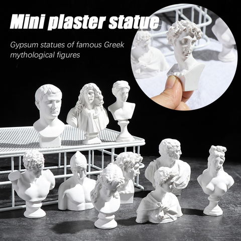 Greek Mythology Figurine David Head Portraits Bust Mini Gypsum Statue Drawing Practice Crafts Plaster  Sculpture Nordic Decor ► Photo 1/6