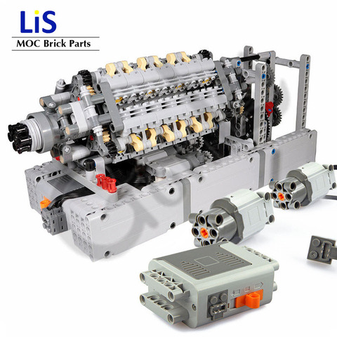 NEW V42 Engine Cylinder engine Buliding Blocks assembled Bulk Parts with Power Function Motors Compatible with Technic Car ► Photo 1/5