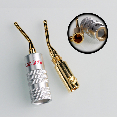 2mm Banana Plug 4/8Pcs Nakamichi Gold Plated Speaker Cable Pin Angel Wire Screws Lock Connector For Musical HiFi Audio ► Photo 1/5