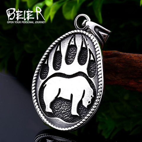 BEIER 316L stainless steel Viking bear men's pendant necklace classic animal bear claw high quality jewelry LLBP8-102P ► Photo 1/6