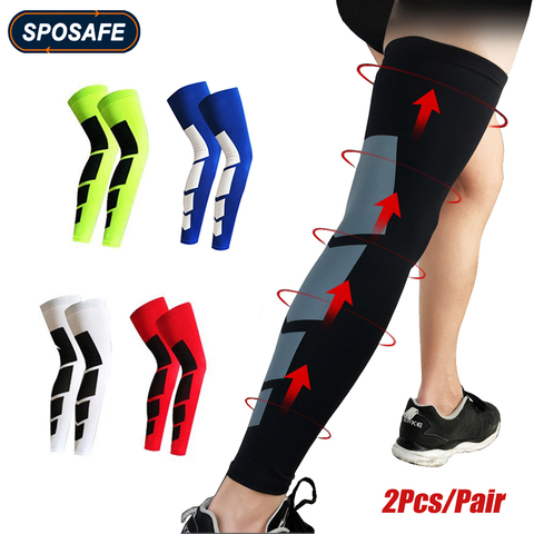 2Pcs/Pair Full Length Leg Compression Sleeves Basketball Knee Brace Protect Calf and Shin Splint Support for Men Women Sports ► Photo 1/6