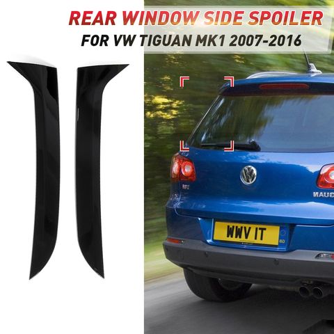 Rear Side Wing Roof Spoiler Stickers Trim Cover Gloss Black For VW Tiguan MK1 2007 2008 2009 2010 2012 2013 2014 2015 2016 ► Photo 1/6