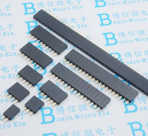 10PCS 2.54MM pitch single row female pin socket 2/3/4/5/6/7/8/9/10/11/12/13/14/40Pin PCB Connector Single Row Mother For arduino ► Photo 1/1