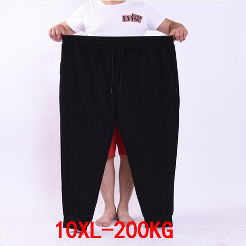 Men's big pants 200KG plus size 14XL 15XL loose stretch large size 66 60 62 spring casual pants black 50 52 54 56 58 ► Photo 1/6