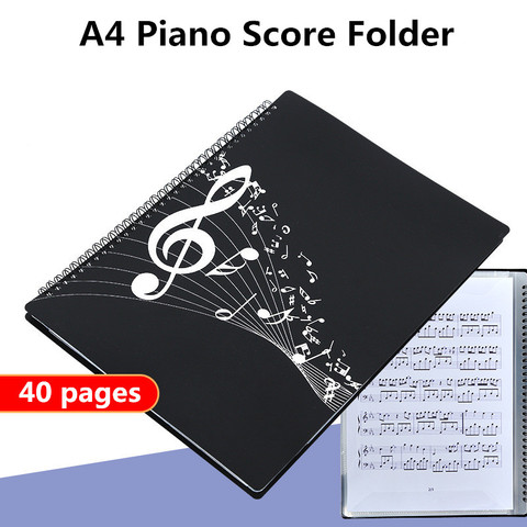 Flexible 40 Pages Piano Music Score Folder Smooth Expanded A4 Sheet Bag Stave Storage Holder Keyboard Instruments Accessories ► Photo 1/6