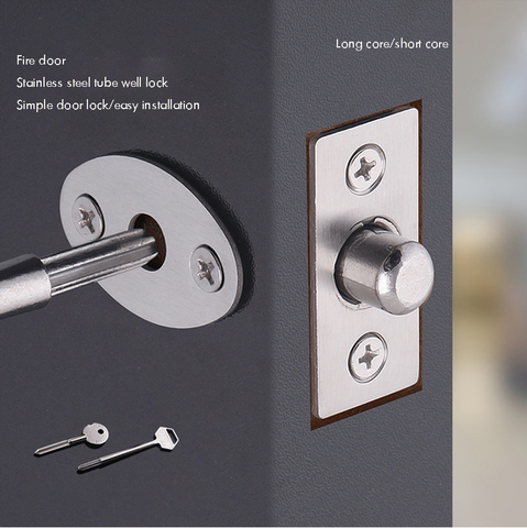 Fire Door Stainless Steel Hidden Manager Tubewell Key Mortise Lock with Long / Short Core, Hardware Lock for Door, Brushed ► Photo 1/6