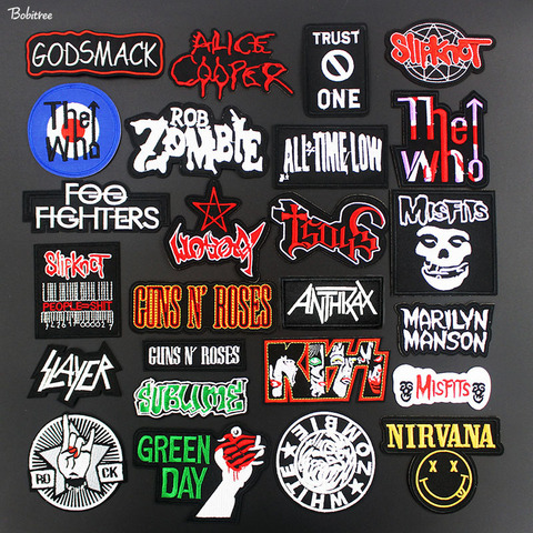DIY Rock Bands Patches For Clothing Iron On Badge Embroidered Stickers Applique for Jacket Garment Apparel Accessories ► Photo 1/5