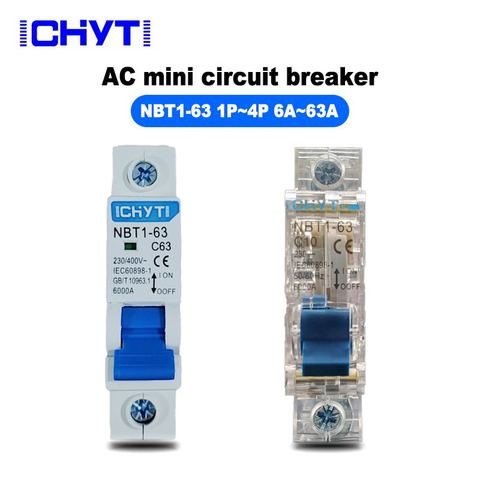 ICHYTI 220v/400V 1P 6A/10A/16A/20A/25A/32A/40A/50A/63A Transparent shell Air switch Household miniature circuit breaker MCB ► Photo 1/6