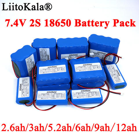 Liitokala 7.4V 18650 Lithium Battery Pack 2S 6ah 9ah Fishing LED Light Bluetooth Speaker 8.4V Emergency DIY batteries with PCB ► Photo 1/6