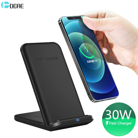 30W Qi Wireless Charger Stand For iPhone 12 Pro Max Mini 11 XS XR X 8 Fast Charging Dock Quick 20W Charge for Samsung S20 S10 S9 ► Photo 1/6