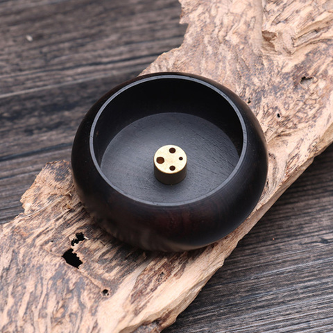 Buddha Furnace Yin Yang Wood Pentagram Home Durable Aromatic Incense Cone Plate Ash Catcher Burner Stick Holder Practical Round ► Photo 1/6