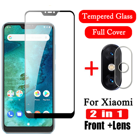 2 in 1 Full Cover Tempered Glass for Xiaomi A2 Lite  Screen Protector Mi A2 Camera Lens Film Protective Glass on xiaomi A2 lite ► Photo 1/6