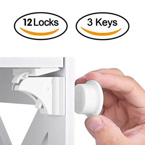 4pcs Magnetic Child Lock Baby Safety Cabinet Lock Children Protection Kids Drawer Locker Security Cupboard Childproof Locks ► Photo 1/6