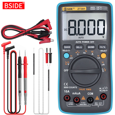 BSIDE Digital Multimeter 8000 High precision True RMS Auto Range Ammeter Voltmeter Smart Capacitor Temperature NCV Ohm Hz Tester ► Photo 1/6