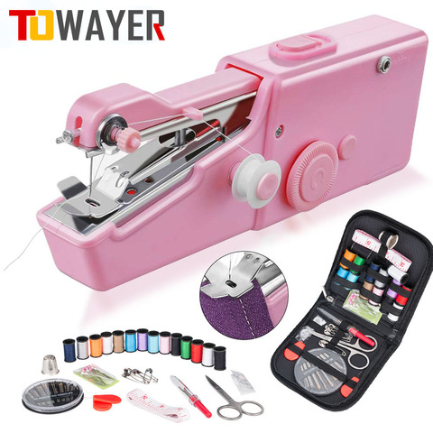 Mini Portable Handheld Sewing Machine Sew Needlework Manual Sewing