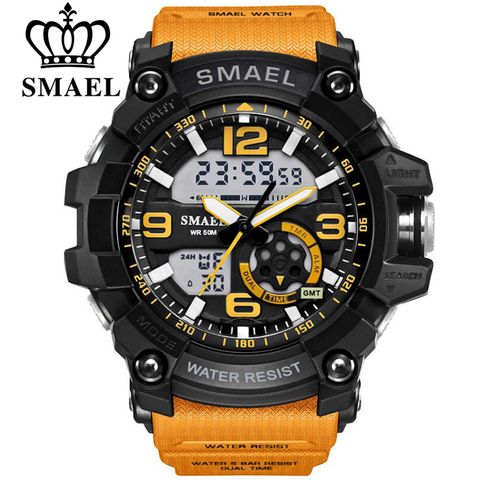 SMAEL Men Military Watch 50m Waterproof Wristwatch LED Quartz Clock Male relogios masculino 1617 Digital Sports Watches Men's ► Photo 1/6