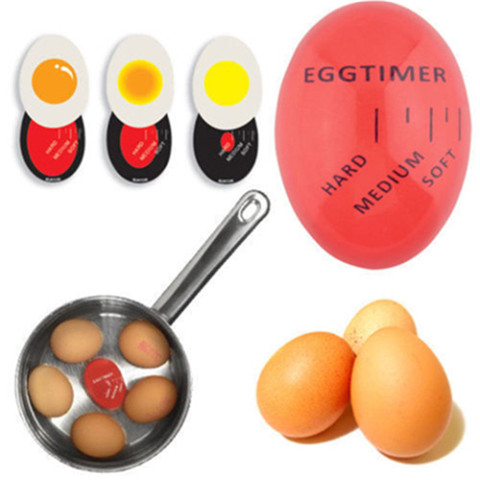 1pcs Egg Timer Kitchen Electronics Gadgets Color Changing Yummy Soft Hard Boiled Eggs Cooking Eco-Friendly Resin Red Timer Tools ► Photo 1/6