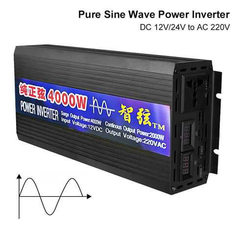 Pure Sine Wave Inverter DC 12V 24V To AC 220V Voltage Converter 2000W 3000W 4000W Power Pure Sine Wave Car Solar Energy Inverter ► Photo 1/6