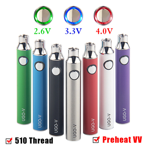 CBD UGO V Bottom Charge Preheat VV Adjustable Voltage Vape Battery 650 900 mAh for CBD Oil Carts ► Photo 1/6