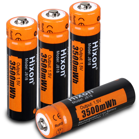 4pc 3500mWh 1.5V AA Lithium Rechargeable Battery , Constant High Efficiency Output 1200 Cycles. Separate Charger Purchase ► Photo 1/6