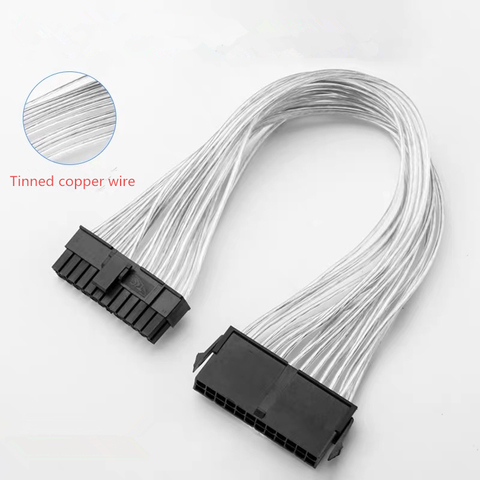 30CM 24 Pin Female to 24Pin Male Power Supply Adapte cable Computer Motherboard extension cord Tinned copper wire 24 Pin ► Photo 1/6