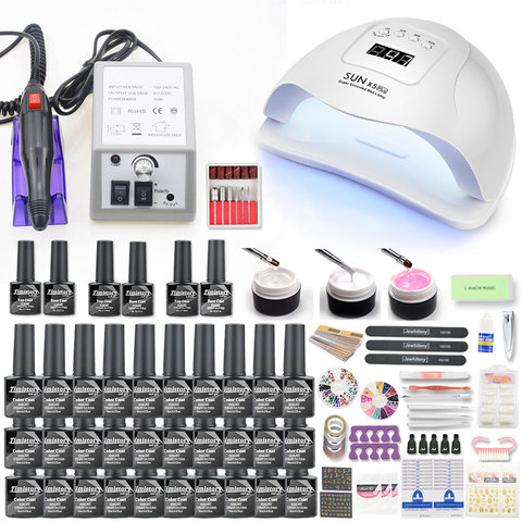 30/20/10 Colors Gel Nail Polish Kit Professional Nail  Set Manicure Nail  Art Set With LED Nail Lamp Electric Nail Drill Machine ► Photo 1/6